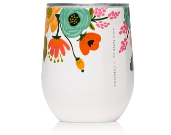 Corkcicle Rifle Paper Co. Lively Floral Stemless Wine Cup, 12 oz.