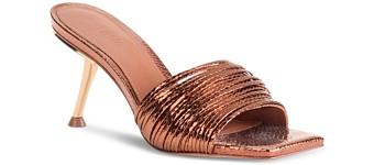 Cult Gaia Women's Giana Embossed Metallic Mule Sandals