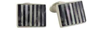 David Donahue Mother of Pearl Striped Cufflinks
