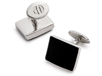 David Donahue Sterling Silver & Onyx Cufflinks