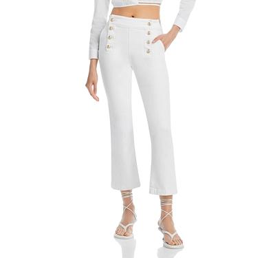 Derek Lam 10 Crosby Elle Sailor High Rise Cropped Flare Jeans in White