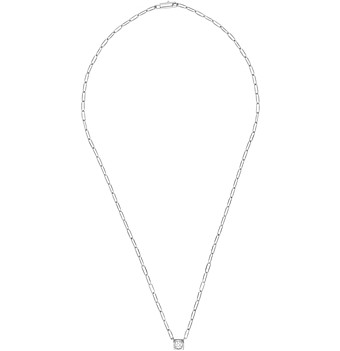 dinh van 18K White Gold Le Cube Diamant Large Chain Necklace with Diamond, 17.7
