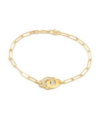 Dinh Van 18K Yellow Gold Menottes Diamond Interlocking Link Bracelet - 100% Exclusive