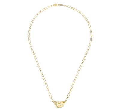 Dinh Van 18K Yellow Gold Menottes Diamond Interlocking Link Necklace, 16.5 - 100% Exclusive