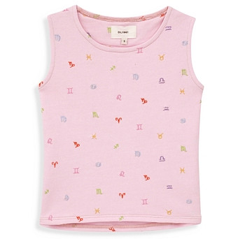 DL1961 Girls' Marcie What's Your Sign Cotton Embroidered Tank - Big Kid