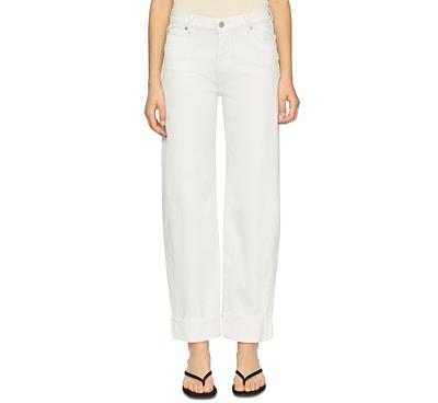 DL1961 Thea Boyfriend Relaxed Jeans in White Cuff