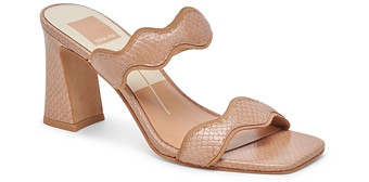 Dolce Vita Women's Ilva Square Toe Scalloped Strap High Heel Sandals