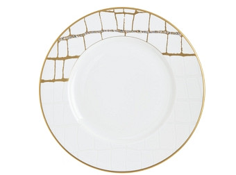 Domenico Vacca by Prouna Alligator Gold Swarovski Crystal Salad Plate