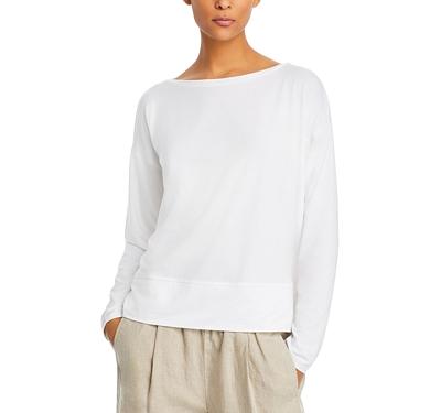 Eileen Fisher Boat Neck Long Sleeve Boxy Top