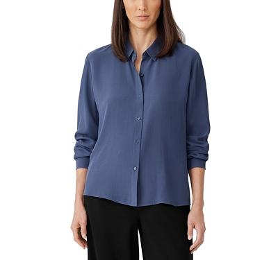 Eileen Fisher Petites Classic Collar Silk Shirt