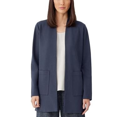 Eileen Fisher Petites High Collar Long Jacket