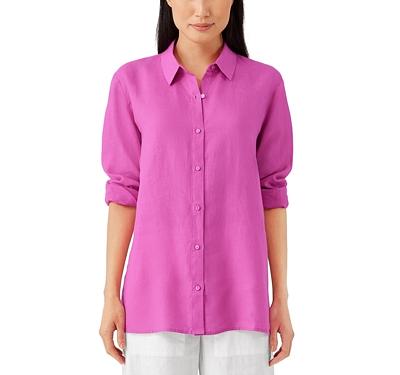 Eileen Fisher Petites Linen Classic Collar Shirt