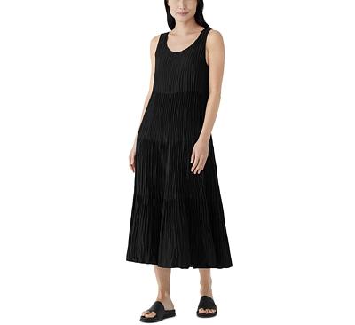 Eileen Fisher Petites Silk Tiered Dress