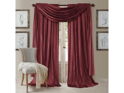 Elrene Home Fashions Athena 52 x 95 Crinkled Curtain Panels, Pair with Scarf Valance