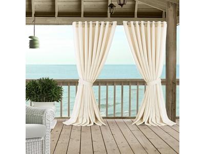 Elrene Home Fashions Carmen Sheer Indoor/Outdoor Tieback Curtain Panel, 114 x 95