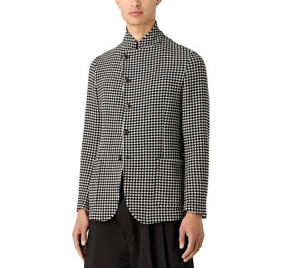 Emporio Armani Checkerboard Band Collar Jacket