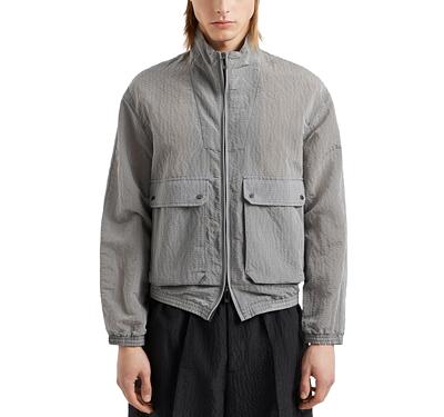 Emporio Armani Seersucker Zip Front Jacket