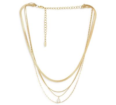 Ettika All the Chains 18K Gold Plated Layered Necklace, 13-15