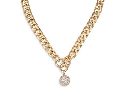Ettika Crystal Disc Charm Chain Necklace, 18