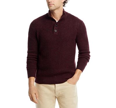 Faherty Wool & Cashmere Regular Fit Mock Neck Sweater