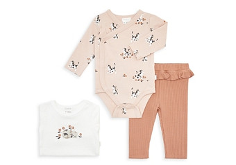 Firsts by petit lem Girls' 3 Piece Bodysuits & Joggers Set - Baby