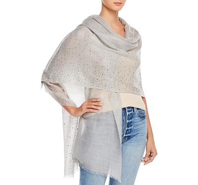Fraas Solid Sparkle Wool & Cashmere Wrap Scarf