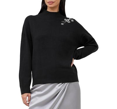 French Connection Beaded Mock Neck Sweater