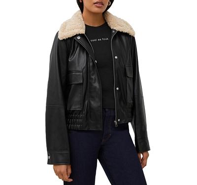 French Connection Faux Leather Aviator Jacket
