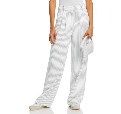 French Connection Whisper Pinstripe Pleated Wide Leg Pants