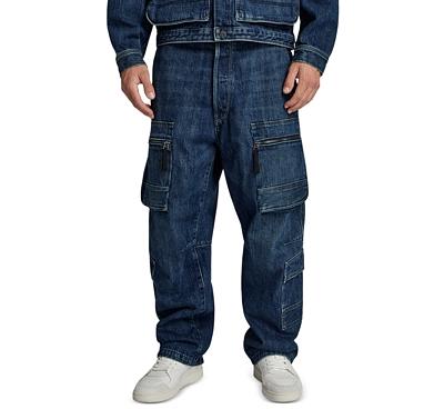 G-star Raw Relaxed Fit Cargo Jeans in Worn In Sentry Blue