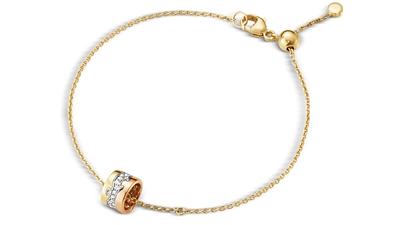 Georg Jensen 18K White, Rose & Yellow Gold Fusion Diamond Pave Charm Link Bracelet