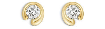 Georg Jensen 18K Yellow Gold 0.20 ct. Diamond Mercy Stud Earrings