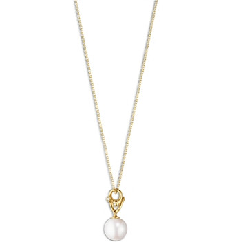 Georg Jensen 18K Yellow Gold Cultured Pearl & Diamond Magic Pendant Necklace, 17.72