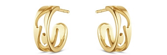 Georg Jensen 18K Yellow Gold Fusion Open Pattern Small Hoop Earrings
