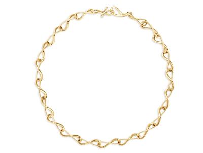 Georg Jensen 18K Yellow Gold Infinity Diamond Accented Link Collar Necklace, 17.91
