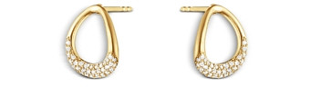 Georg Jensen 18K Yellow Gold Offspring Diamond Open Stud Earrings