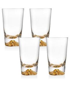 Godinger Sierra Gold Novo Highball Glasses, Set of 4