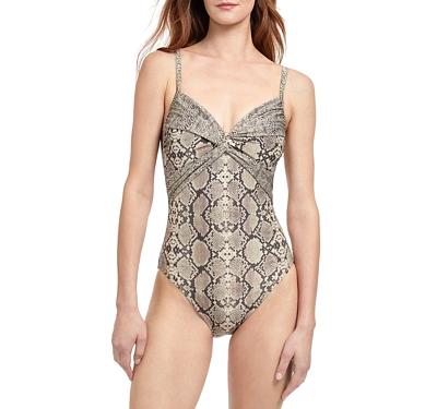Gottex Printed V Neck One Piece Swimsuit