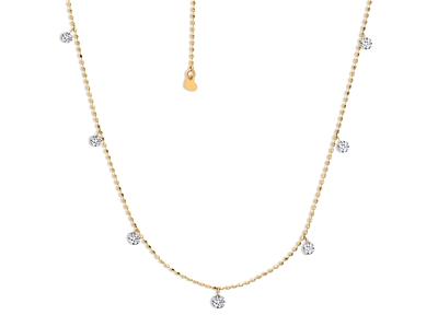Graziela Gems 18K Yellow Gold Diamond Floating Dangle Statement Necklace, 18
