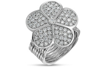 Gumuchian 18K White Gold G Boutique Daisy Pave Diamond Convertible Ring & Bracelet