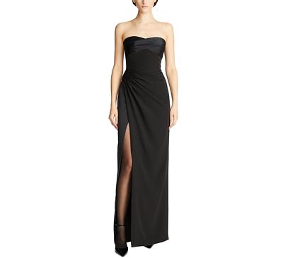 Halston Esther Strapless Satin & Crepe Sweetheart Gown