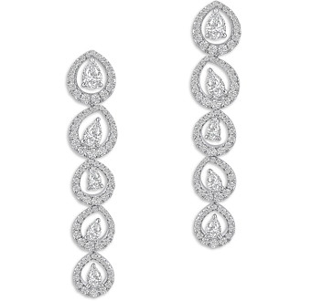 Harakh Diamond Drop Earrings in 18K White Gold, 1.6 ct. t.w.