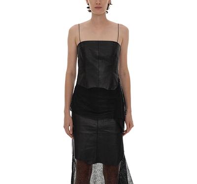 Helmut Lang Leather & Lace Top
