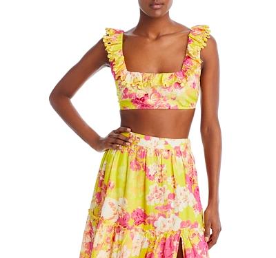 Hemant and Nandita Embroidered Floral Print Crop Top