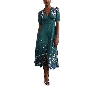 Hobbs London Limited Collection Bourchier Mixed Print Midi Dress