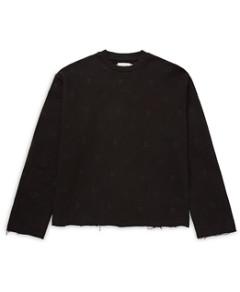 Honor the Gift Crest Monogram Raw Edge Pullover Sweater