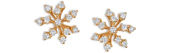 Hueb 18K Rose Gold Luminus Diamond Cluster Stud Earrings