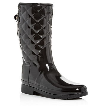 Hunter Women's Refined Quilted Gloss Rain Boots