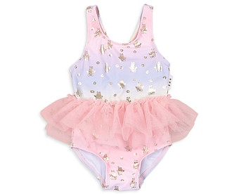Huxbaby Girls' Fairy Bunny Ballet One Piece Swimsuit - Baby, Little Kid