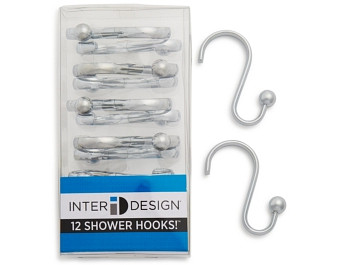 InterDesign Axis Shower Curtain Hooks, Set of 12